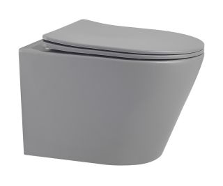 Подвесной унитаз ABBER Bequem AC1102MG безободковый серый матовый